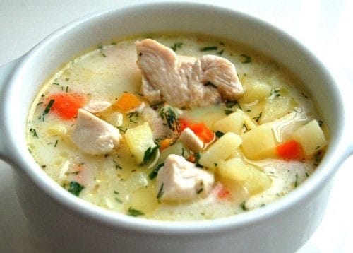 Сирний суп з куркою - рецепт з фото