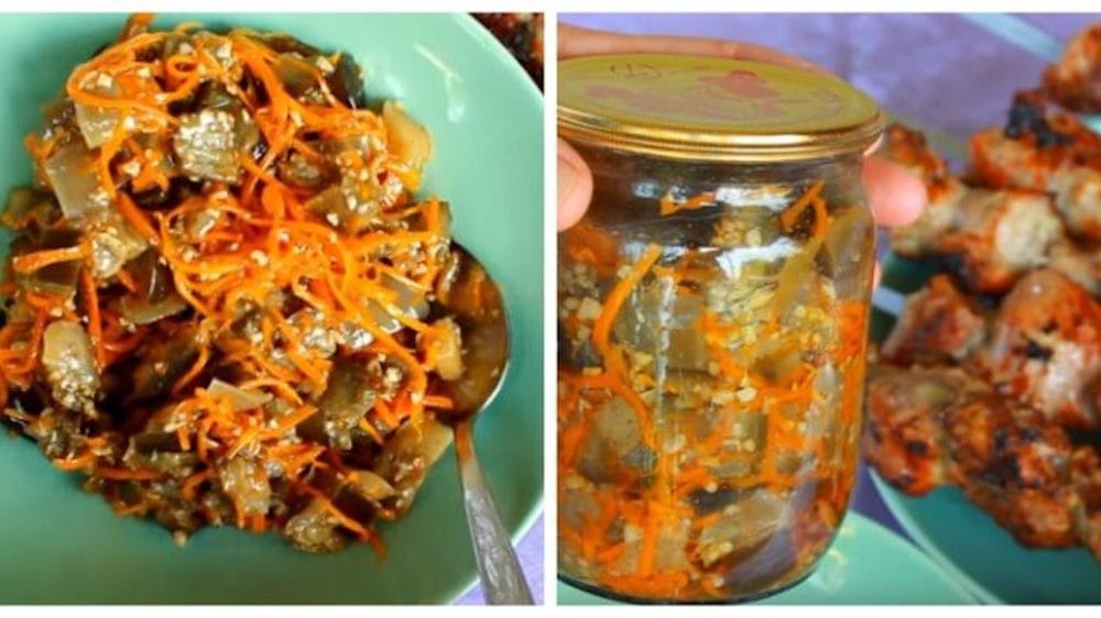 Баклажани по-корейськи на зиму — ця закуска виходить дуже смачною, готується просто, без стерилізації