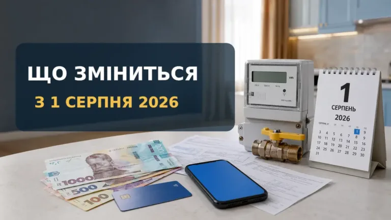 Зміни для українців із 1 серпня 2026 року — виплати, тарифи та важливі строки.