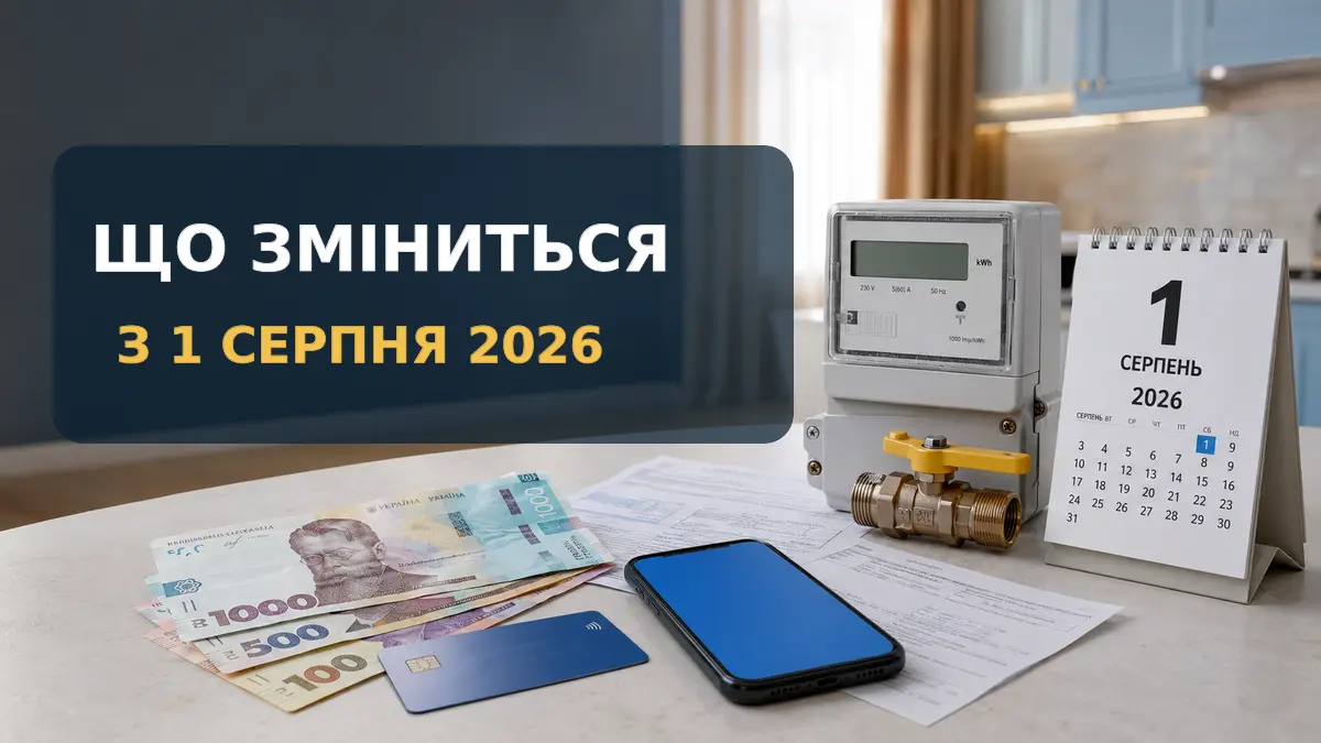 Зміни для українців із 1 серпня 2026 року — виплати, тарифи та важливі строки.
