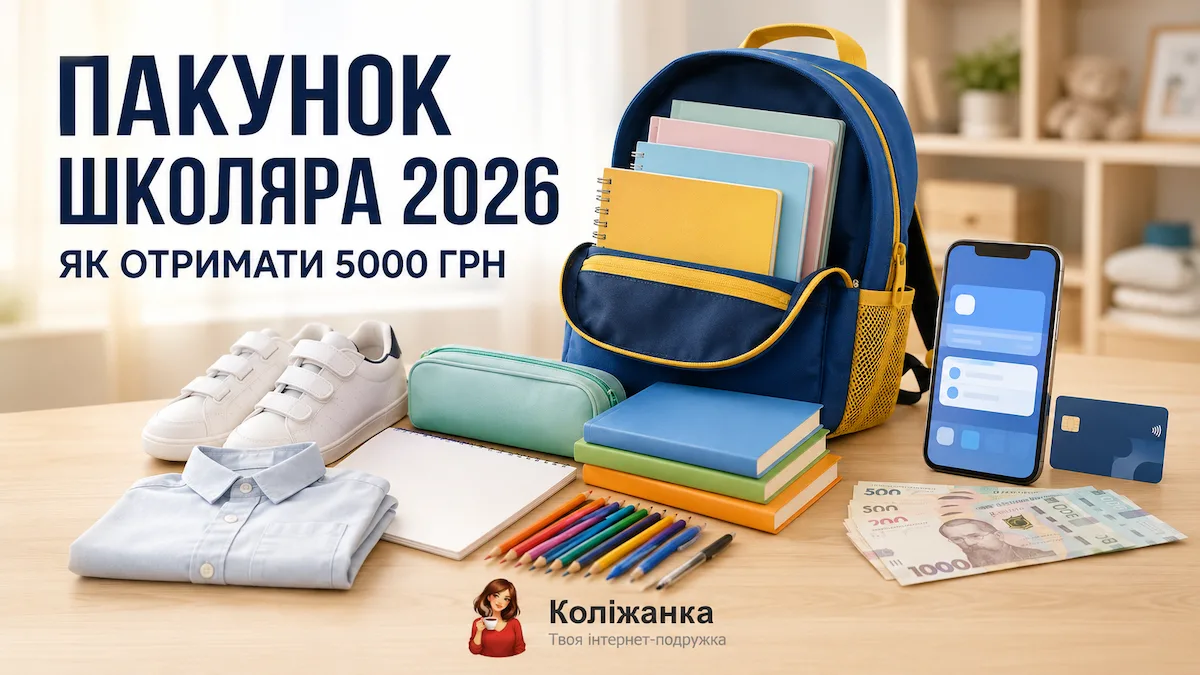 Пакунок школяра 2026 — як отримати 5000 гривень на першокласника через Дію